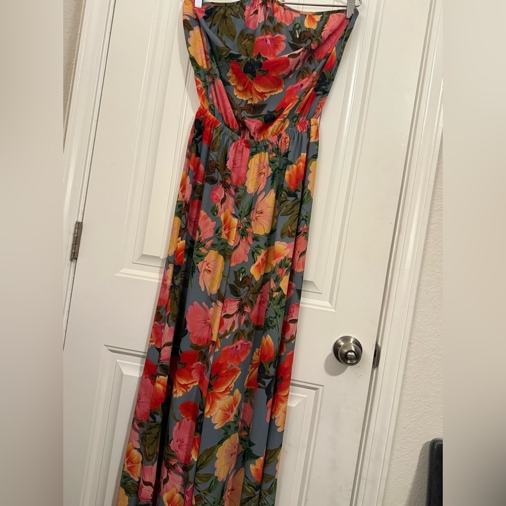 Show Me Your MuMu Womens Jennifer Jumpsuit Floral Sz M Halter Neck Wide Leg - Picture 7 of 11